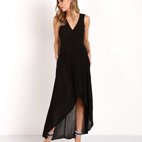 L SPACE Black Twilight Wrap Dress - Picture 1 of 7